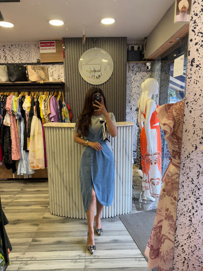 Classic Black Denim Dress