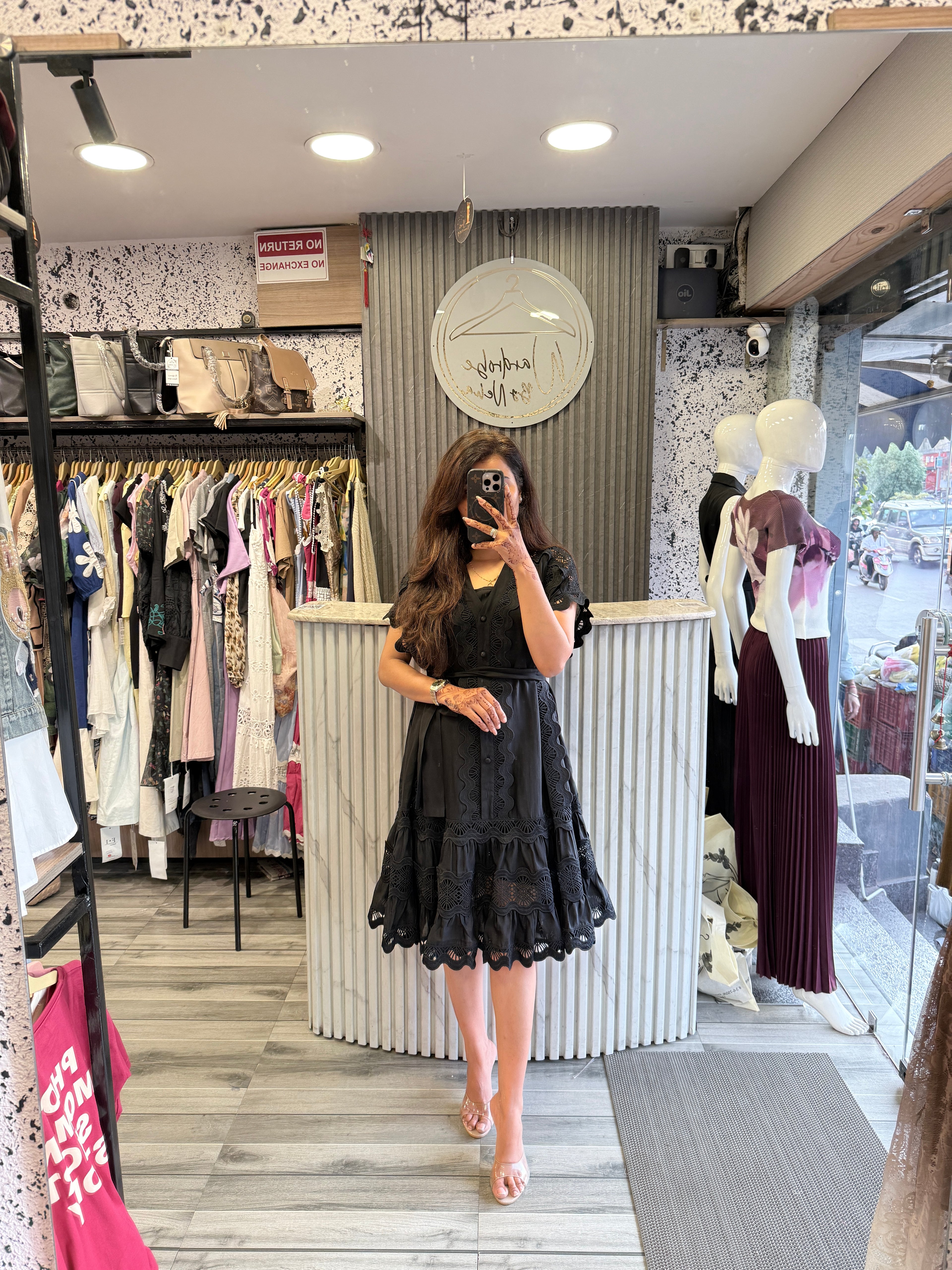 Elegant Lace Puff Sleeve Dress