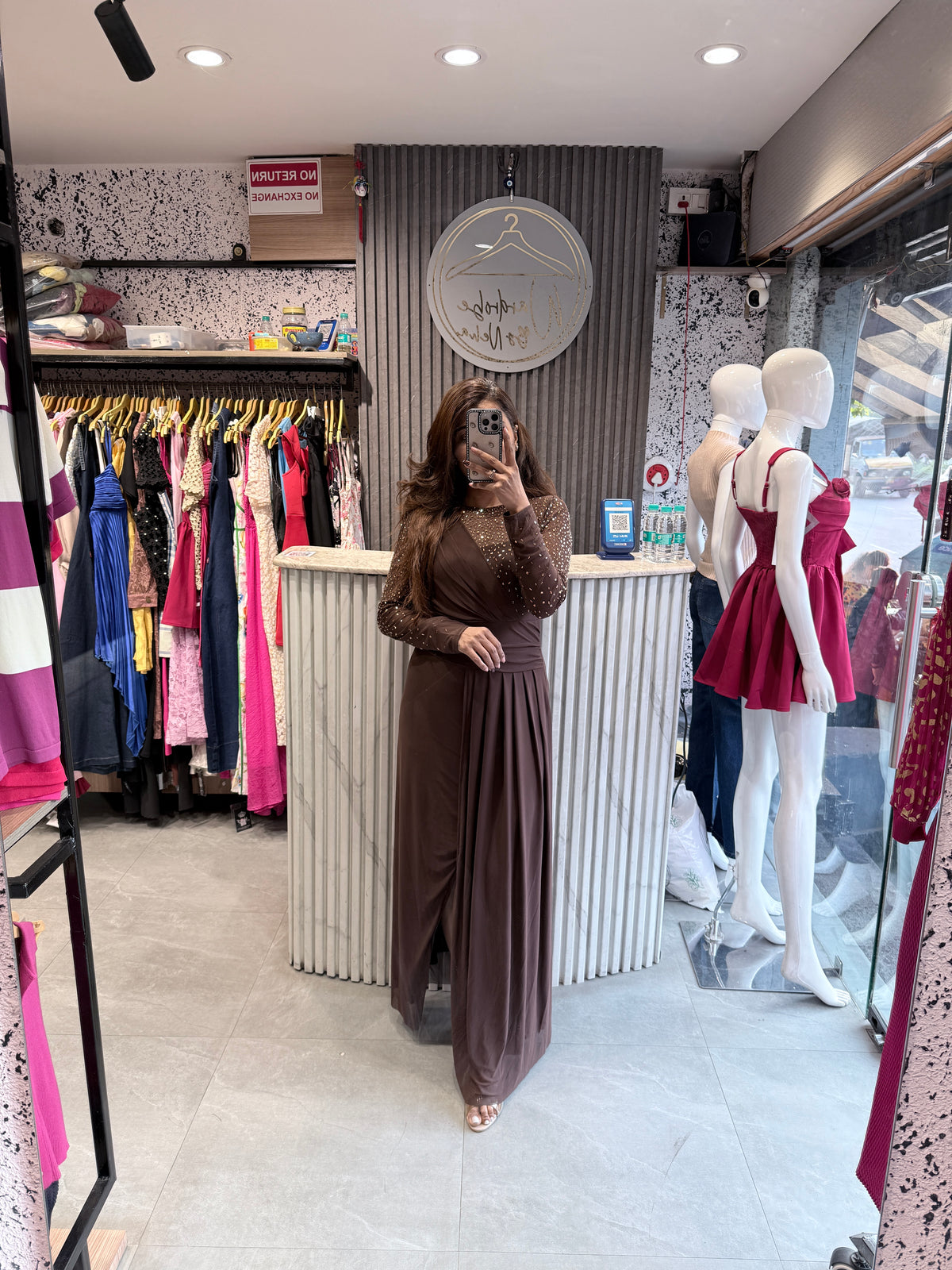 Imported Embellished Drape Maxi Dress