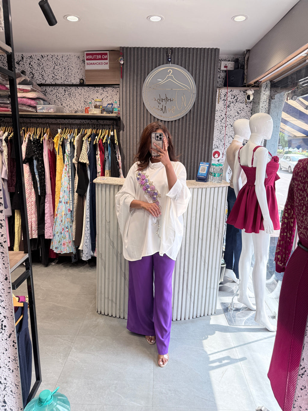 Imported Embellished Flowing Tunic & Wide-Leg Trouser
