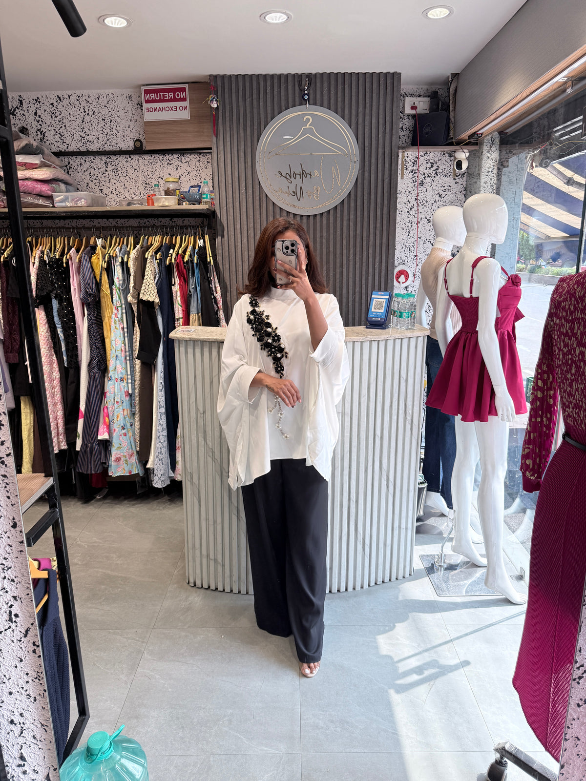 Imported Embellished Flowing Tunic & Wide-Leg Trouser