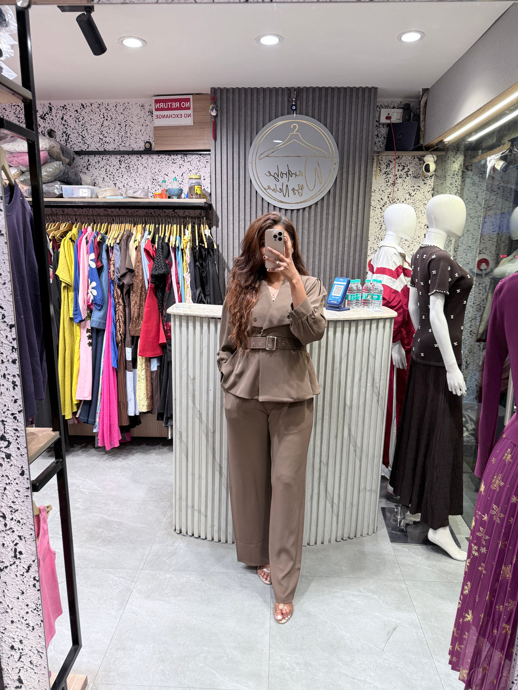 Imported Belted Peplum Co-Ord Set