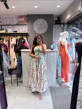 Floral Corset Bodice Maxi Dress
