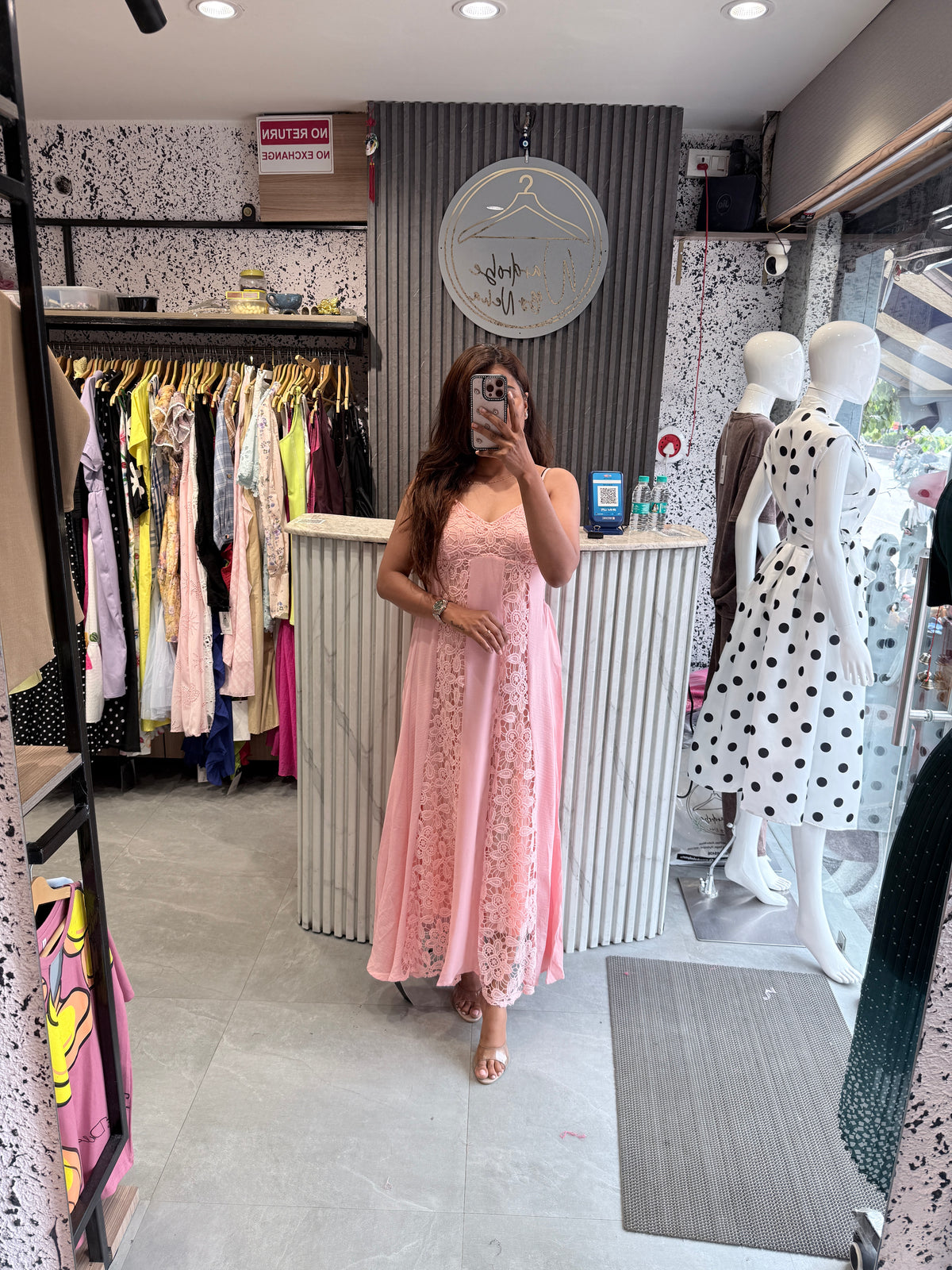 Floral Lace Panel Maxi Dress