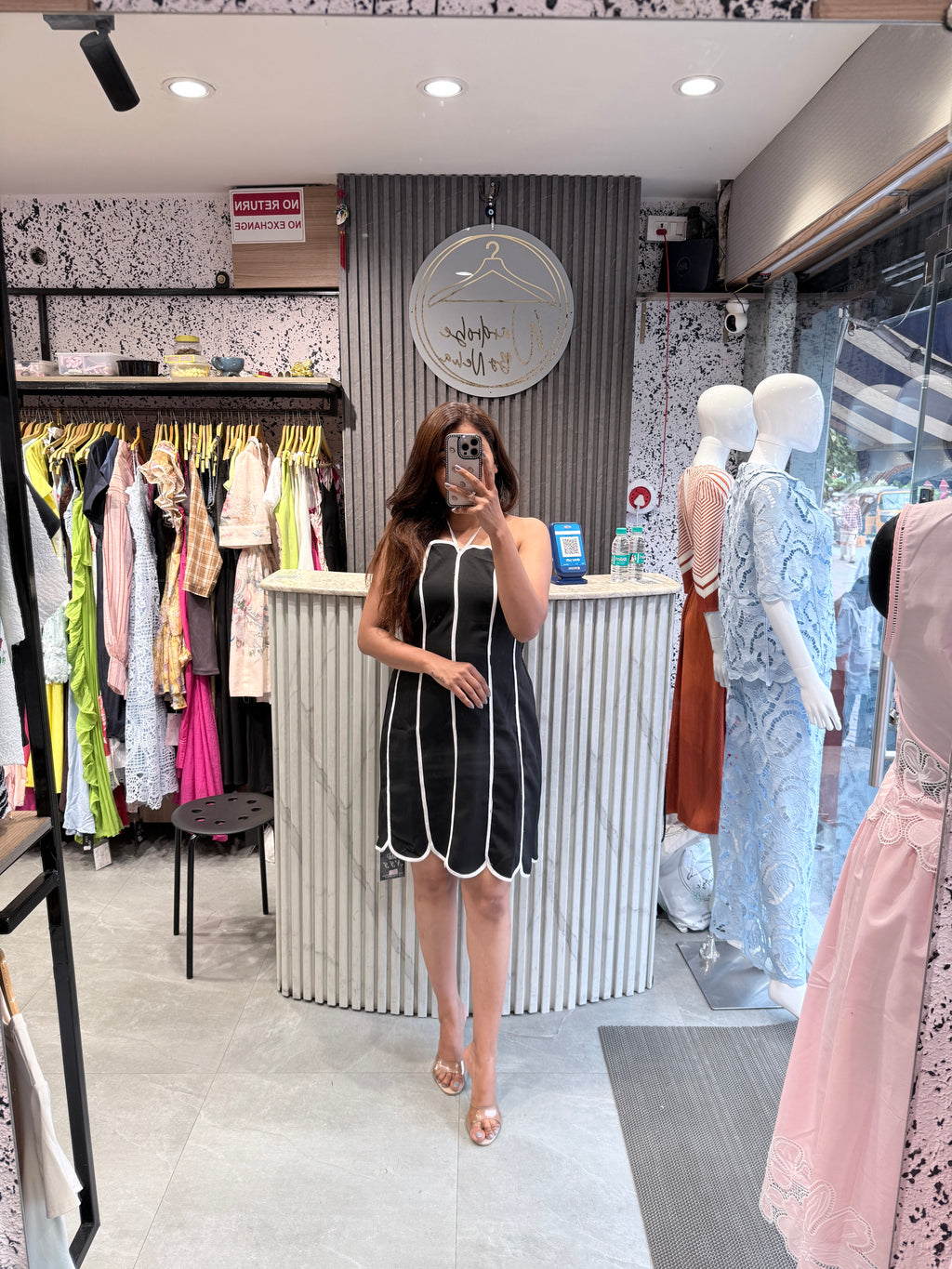 Korean Scalloped Hem Mini Dress