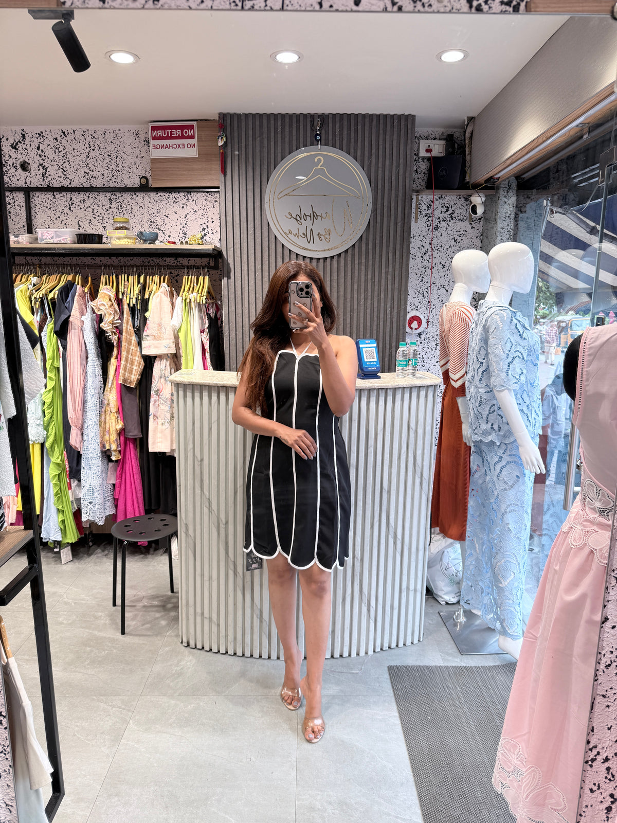 Korean Scalloped Hem Mini Dress