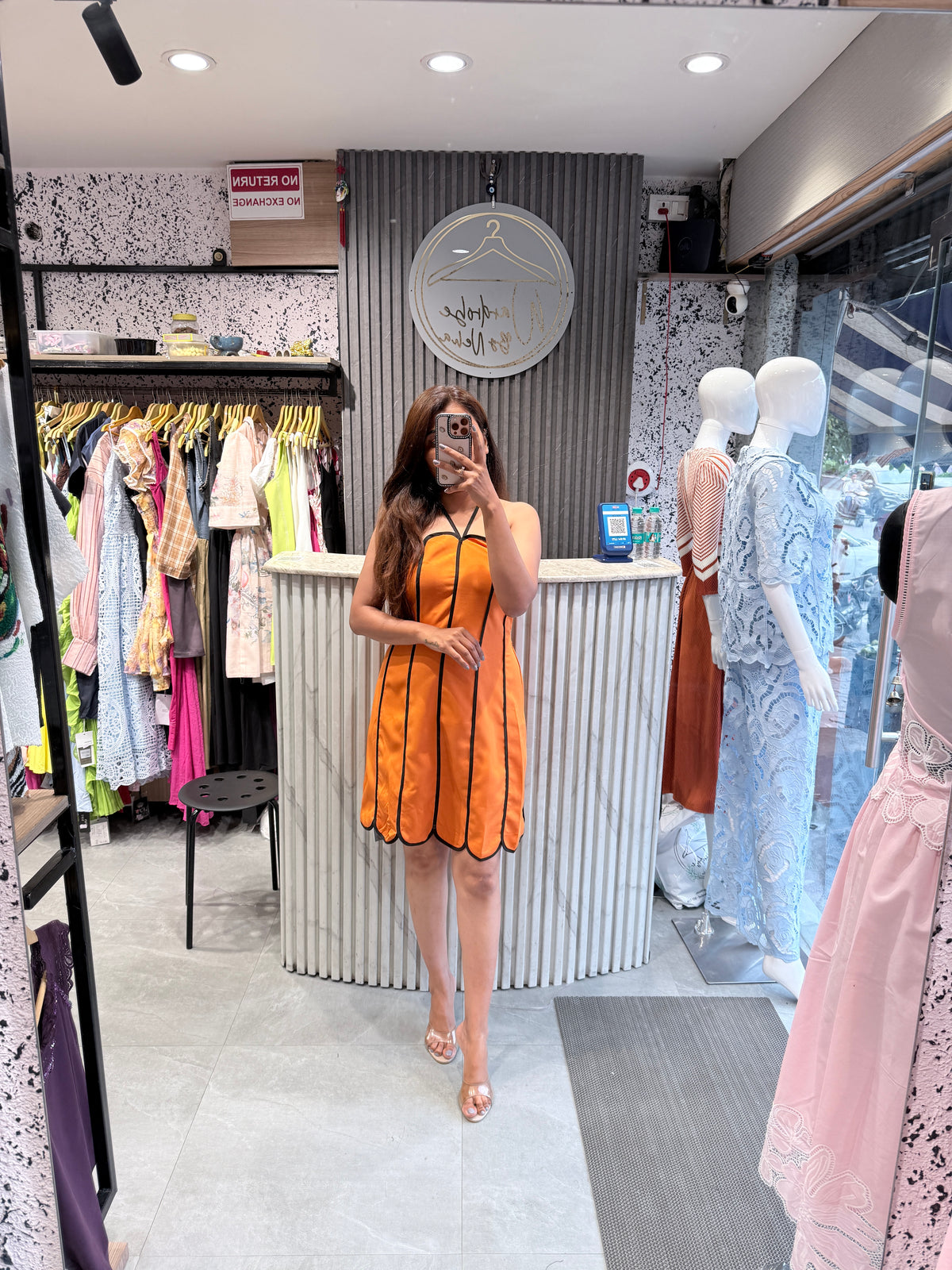 Korean Scalloped Hem Mini Dress