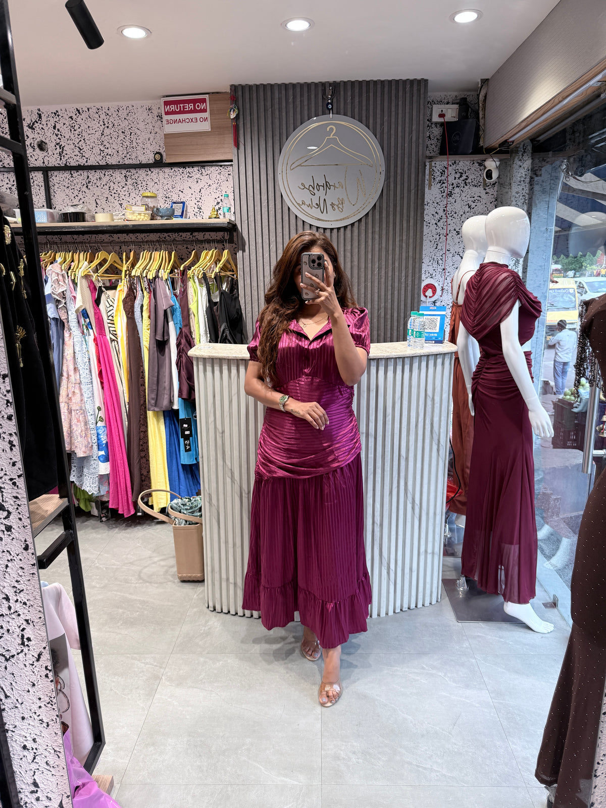 Silk Stripe Muse Midi Dress