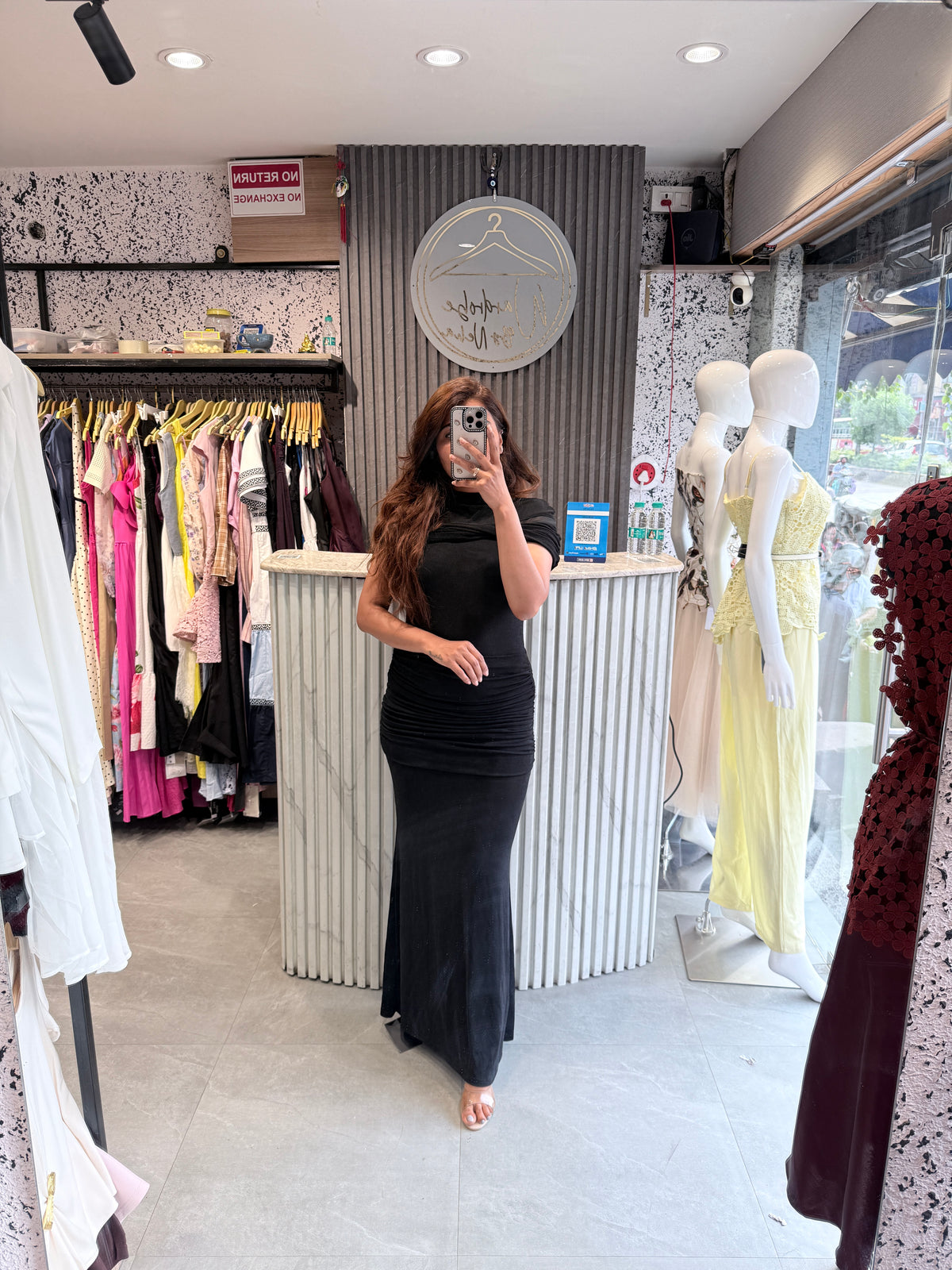 Button-Front Lace Midi Dress with Flared Skirt