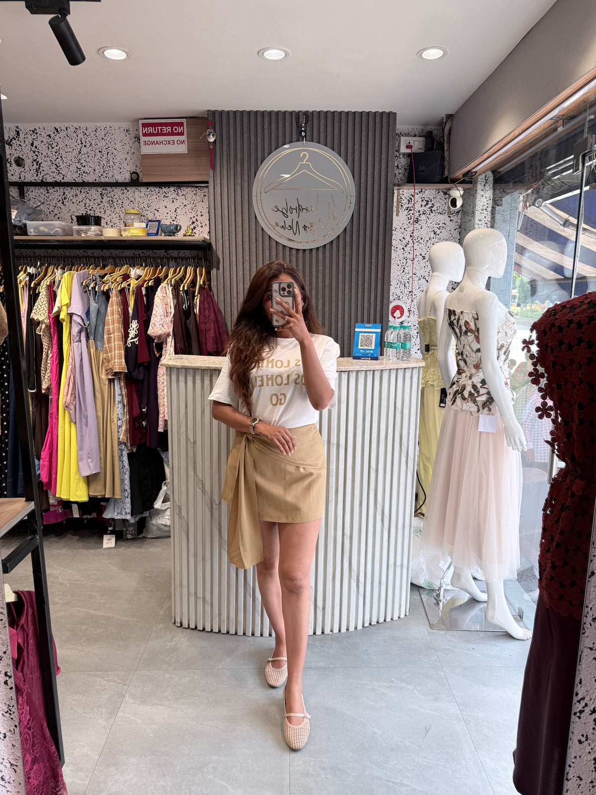 Wrap Mini Skirt with Side Tie Drape