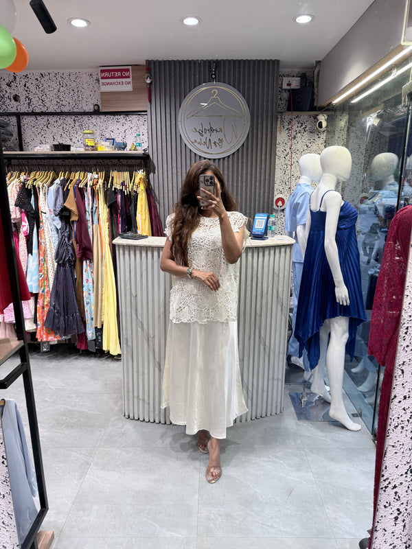 Butterfly Lace Satin Co-ord Set